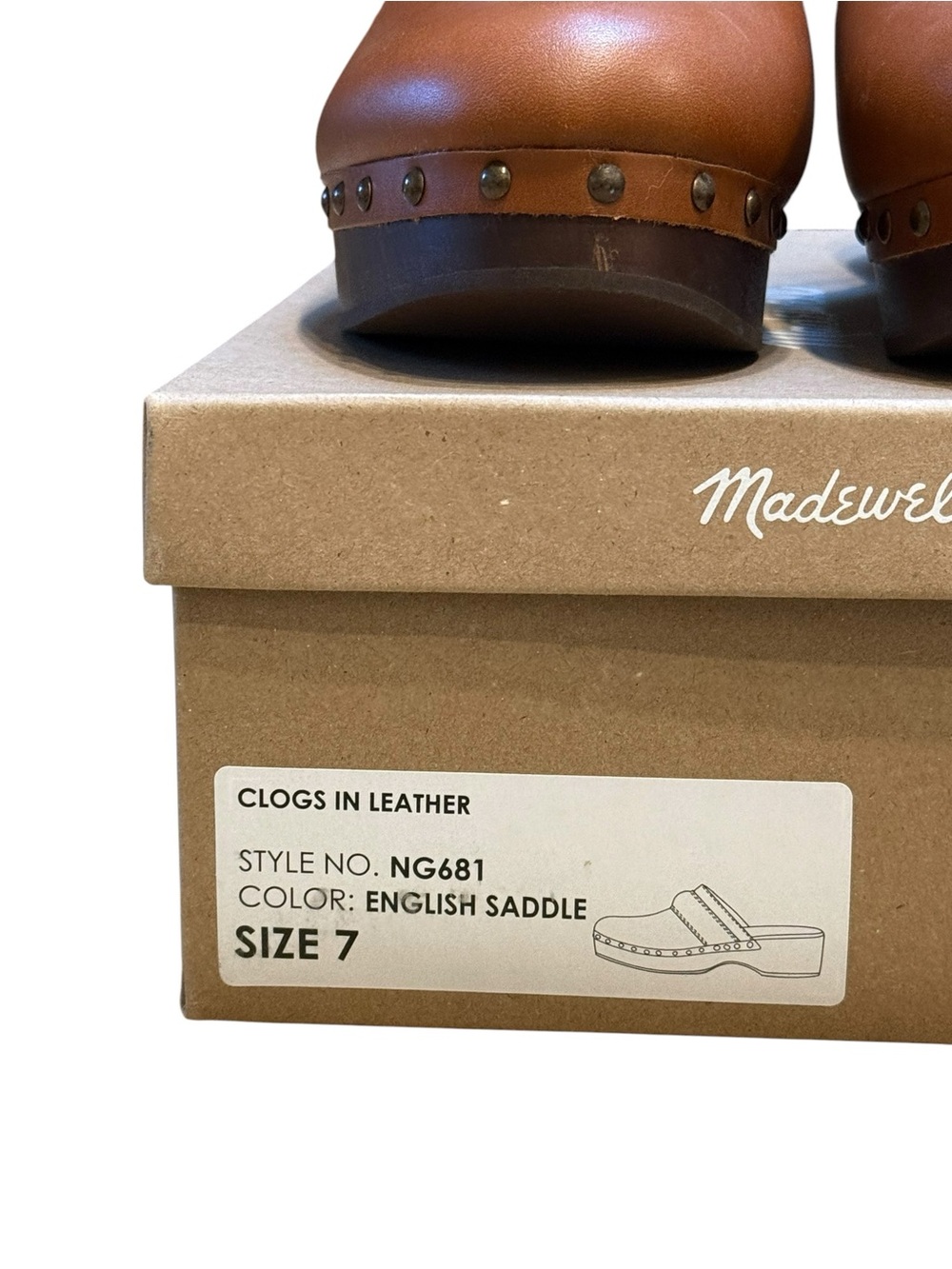 Madewell Leather Clogs – English Saddle (Size 7) - Picture 4 of 9
